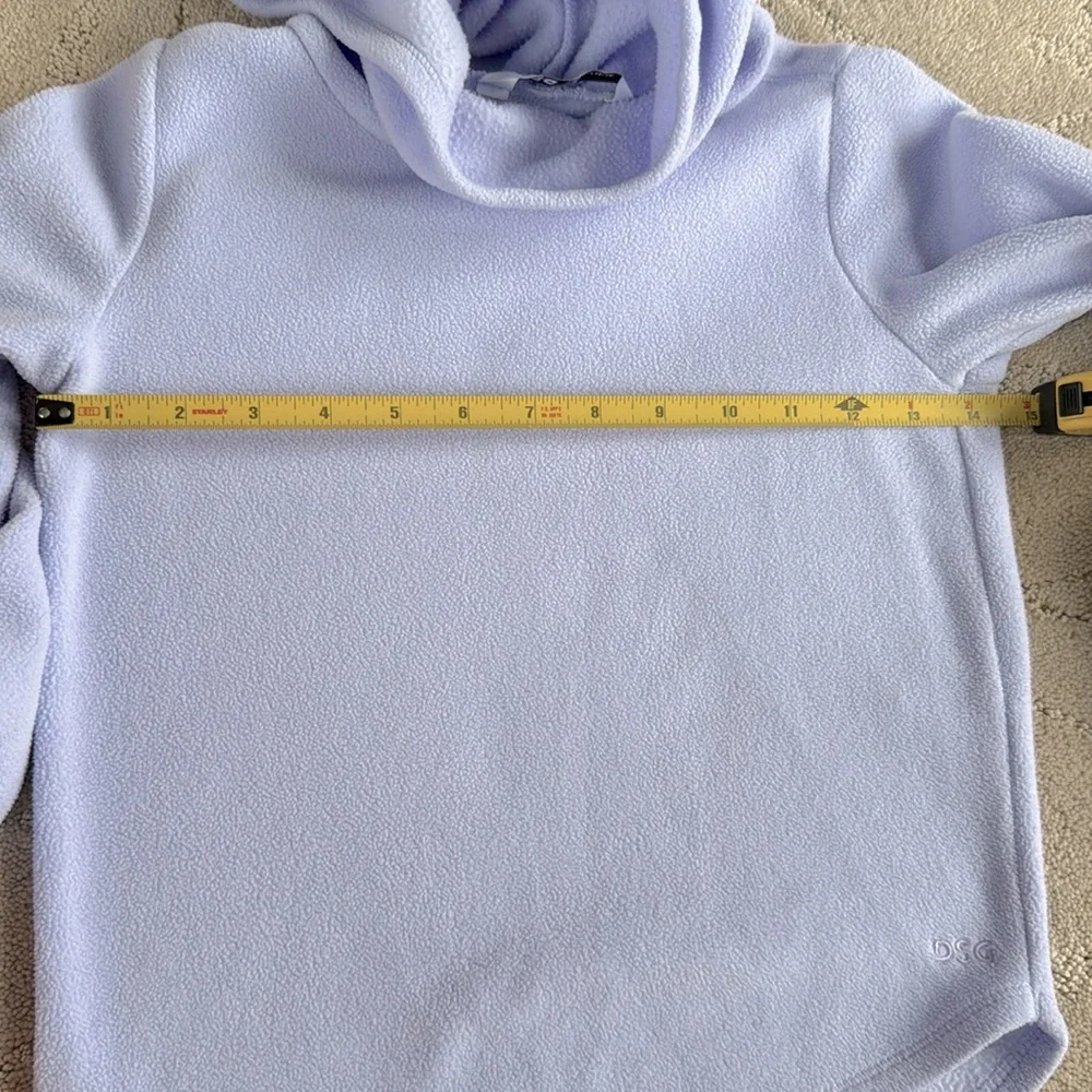DSG Girls Light Purple Fleece Pullover Hoodie with Rushed Sleeves, Size XS